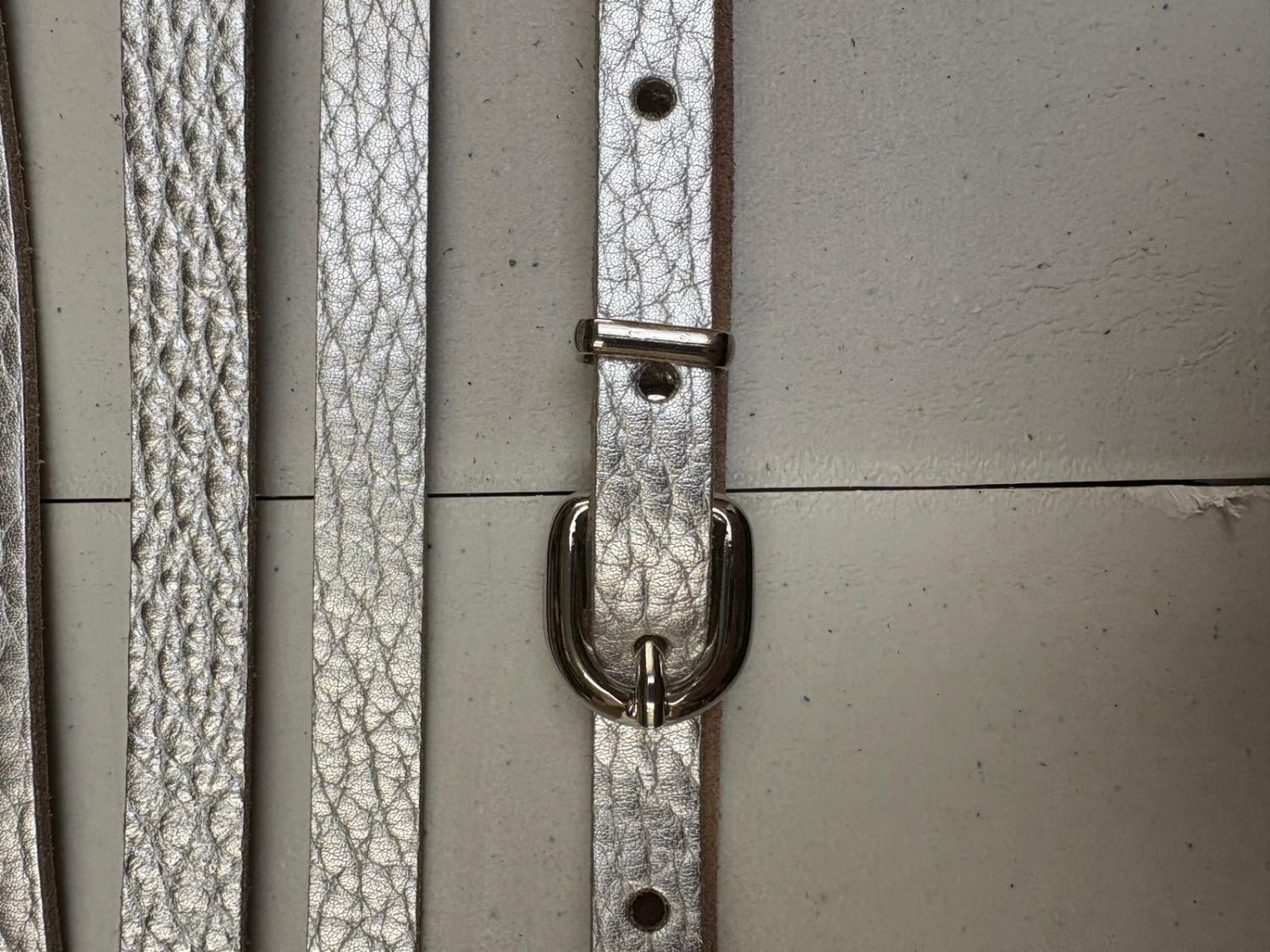 Leather Belt (B1) 13mm (X-Small - Silver Embossed)